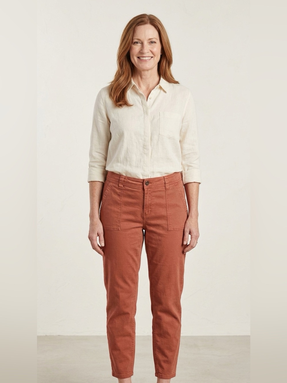 Toad&Co Women's Straight-Leg Jeans in Terracotta